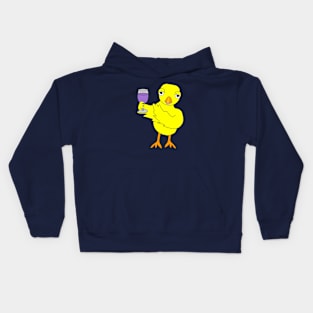 Wine Glass Chick Kids Hoodie